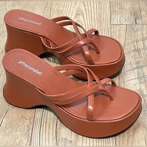 Jeffrey Campbell Women's Year 3000 Tan Platform Sandals